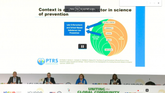 Dr. Wadih Maalouf of UNODC speaking at the #ISSUP2022 Drug Policy Sub Plenary on the role of law enforcement in substance use #prevention, with a special focus on the school setting