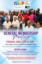 Folleto de la Reunión General de Miembros de ISSUP Bahamas - 11 de junio de 2024