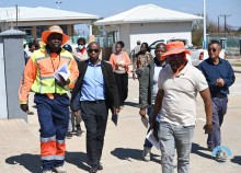 The Chief Health Officer (Alcohol and Substance Division), Mr Phenyo Sebonego inspecting the site Site inspection
